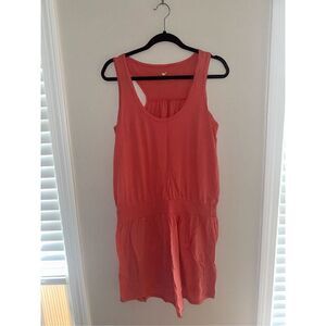 Stem Women’s Coral 100% Organic Cotton Racerback Casual Maxi Dress Size Medium